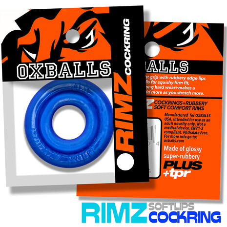 Oxballs - Rimz Softlips - Siliconen/TPR Cockring - Blauw