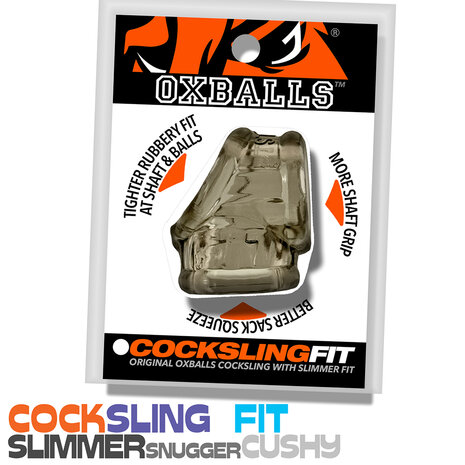 Oxballs - Fit – Cocksling – Siliconen/TPR - Rookgrijs