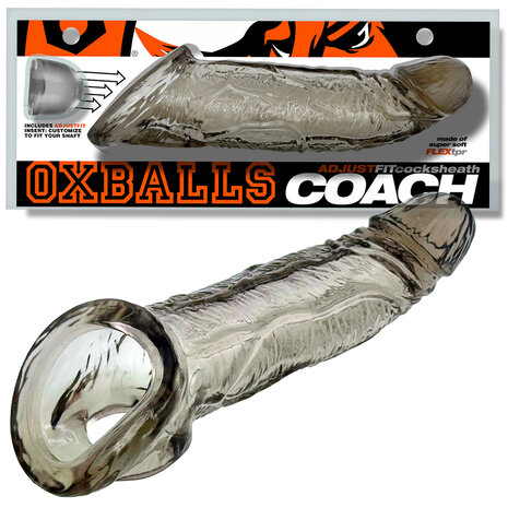 Oxballs - Coach - Penis Sleeve - Siliconen/TPR - Rookgrijs