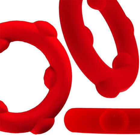 Oxballs - Spinner - Siliconen Cockring - Rood