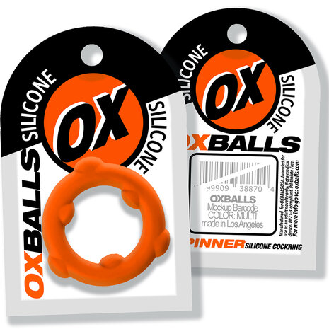 Oxballs - Spinner - Siliconen Cockring - Oranje