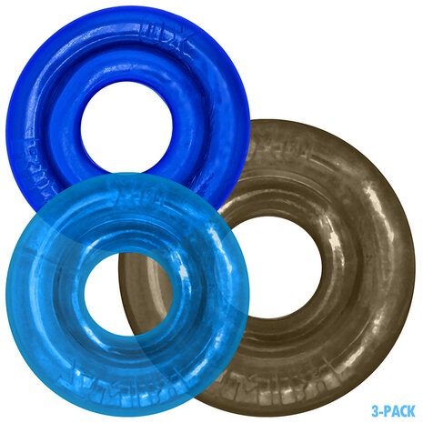 Oxballs - Rimringz - Multisize Pack 3 stuks - Cool Blues - Blauw/Transparant
