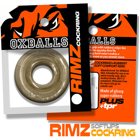 Oxballs - Rimz Softlips - Siliconen/TPR Cockring - Rookgrijs