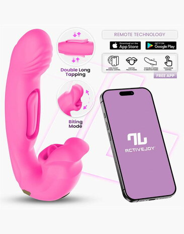 IY - Bimby - Knabbelende en Dubbel Tapping Vibrator - App Control - Roze