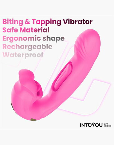 IY - Bimby - Knabbelende en Dubbel Tapping Vibrator - App Control - Roze