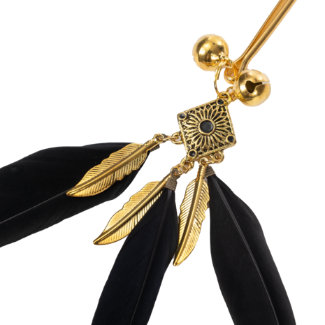 Rimba - Tepelklemmen met Veren - Zwart/Goud