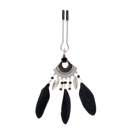 Rimba - Tepelklemmen met Veren - Zwart/Zilver