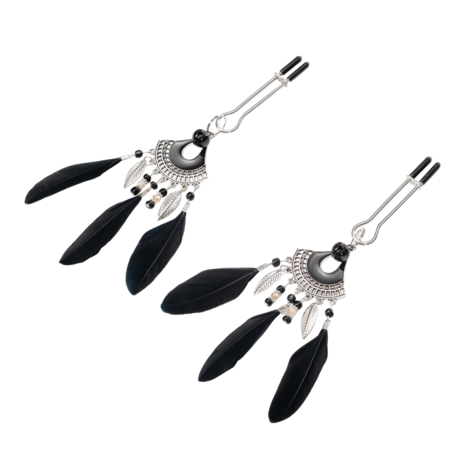 Rimba - Tepelklemmen met Veren - Zwart/Zilver