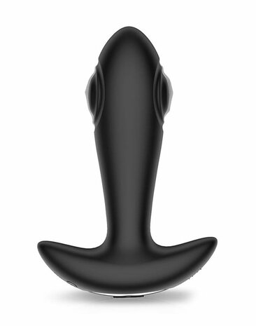 IY Milton - Vibrerende Buttplug met Dubbele Klopfunctie en Afstandsbediening - Zwart