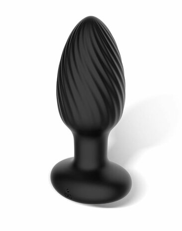 IY Drago - Vibrerende Buttplug - 360° Twister Beweging met Afstandsbediening - Zwart