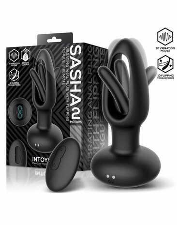 IY Sasha - Vibrerende Buttplug met Bewegend Tongetje en Afstandsbediening - Zwart