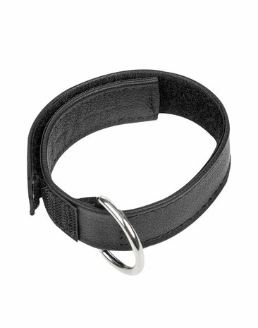 Rimba - Leren Cockstrap met Klittenband - Zwart