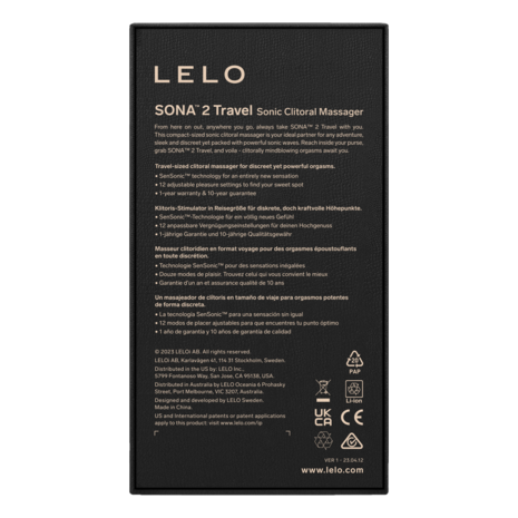Lelo - Sona 2 Travel - Luchtdruk Vibrator - Paars