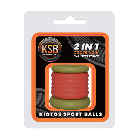 Kiotos - 2 in 1 Siliconen Cockring & Ball Stretcher - Extra Hoog - Rood/Groen