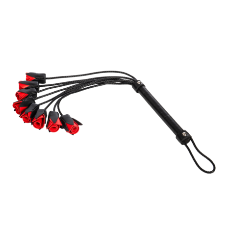 Rimba - BDSM Flogger met Rozen - Zwart/Rood