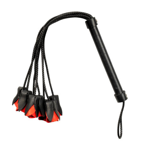 Rimba - BDSM Flogger met Rozen - Zwart/Rood