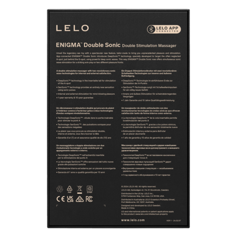 Lelo - Enigma Double Sonic - Drievoudige stimulatie - App Control - Zwart