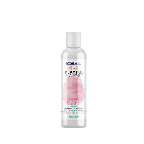 Swiss Navy - 4 in 1 Playful Flavors - Likbaar en Verwarmend Glijmiddel en Massage - Cotton Candy - 30 ml