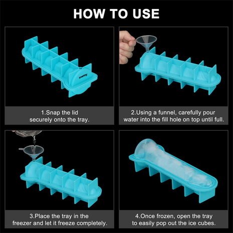 LoveToy - Siliconen IJsblokjesvorm - Realistische Penis - Blauw