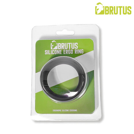 BRUTUS - Ergo - Siliconen Cockring - Zwart