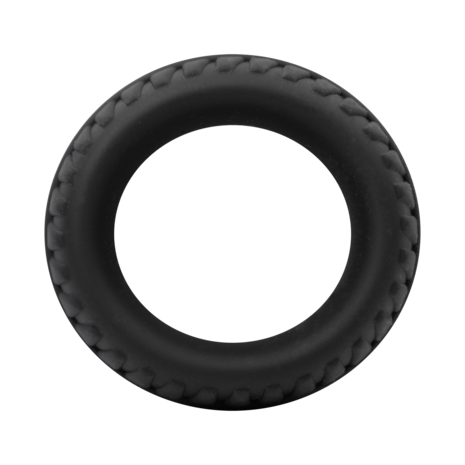 Rimba Bondage Play - Siliconen Cockring met Bandenmotief - Zwart - Diameter 25 mm