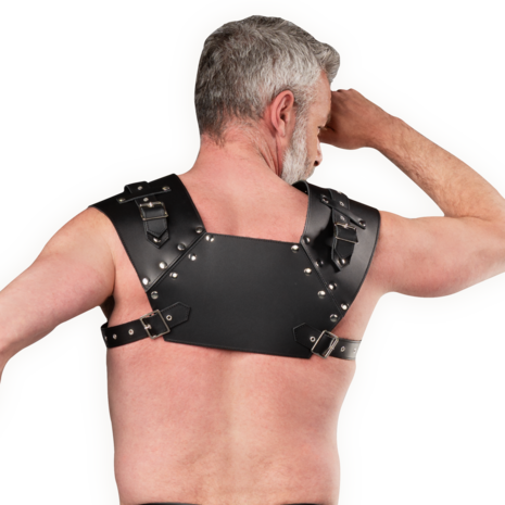 Rimba - Lederen Gladiator Borstharnas - Zwart