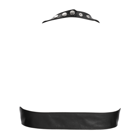 Rimba - Lederen Bustier met Vetersluiting - Zwart - Maat L