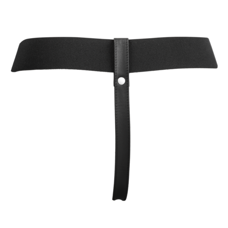 Rimba- Verstelbaar Lederen Strap-On Harnas - Zwart - Maat L/XL