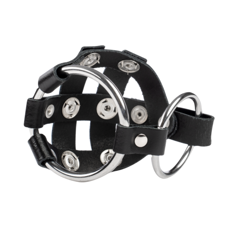 Rimba - Lederen Balzak Kooi met Scherpe Spijkertjes - Zwart - Maat S/M