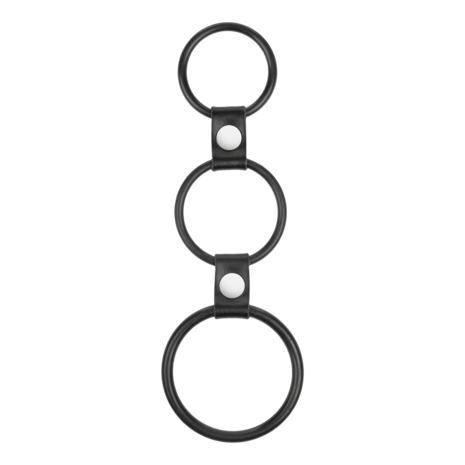 Rimba - Triple Cockring Rubber - Zwart