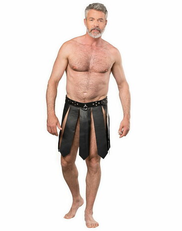 Rimba - Lederen Gladiator Herenrok - Zwart