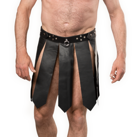 Rimba - Lederen Gladiator Herenrok - Zwart