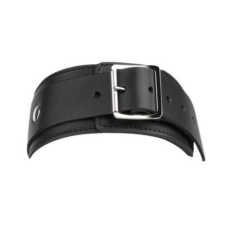 Rimba - Lederen Halsband met Dubbele D-ring - Zwart