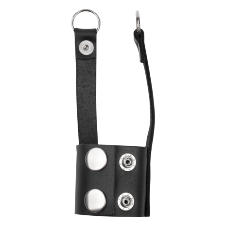Rimba - Lederen ballstretcher met Riempjes voor Gewichten of Leiband - Zwart