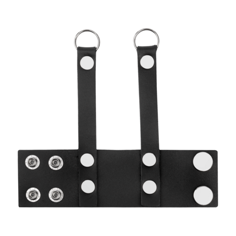 Rimba - Lederen ballstretcher met Riempjes voor Gewichten of Leiband - Zwart