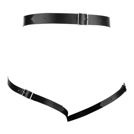 Rimba - Lederen Bondage Taille Harnas - Zwart