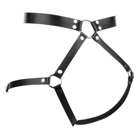 Rimba - Lederen Bondage Taille Harnas - Zwart