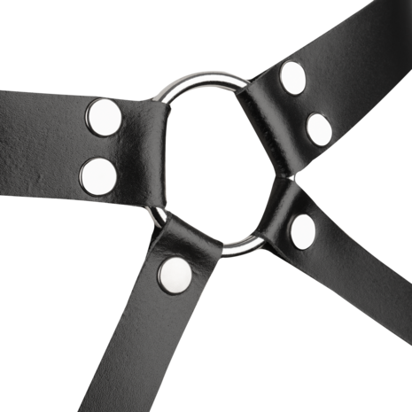 Rimba - Lederen Bondage Taille Harnas - Zwart