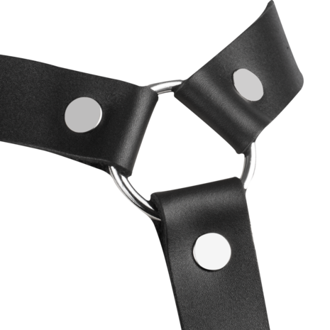 Rimba - Lederen Bondageharnas - Zwart