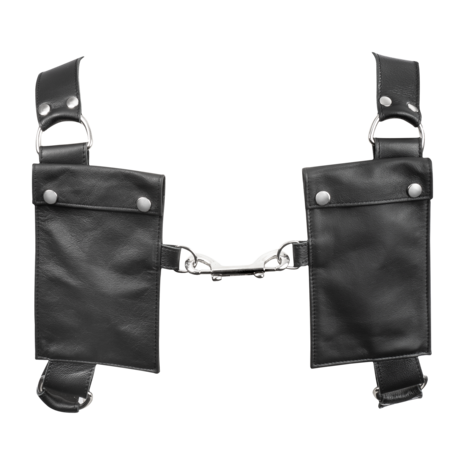 Rimba - Luxe Lederen Borstharnas met Zakken - Zwart