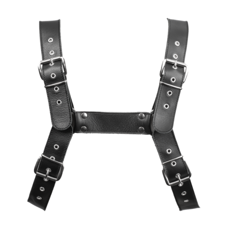 Rimba - Luxe Lederen Borstharnas met Zakken - Zwart