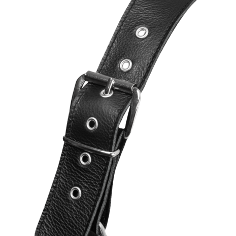 Rimba - Luxe Lederen Borstharnas met Zakken - Zwart