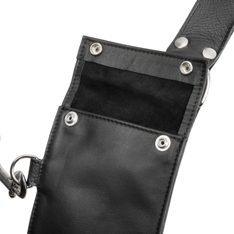 Rimba - Luxe Lederen Borstharnas met Zakken - Zwart