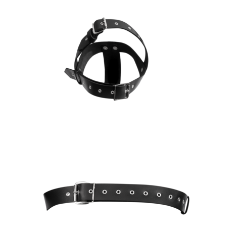 Rimba - Lederen Fixatie Hoofdharnas - Zwart