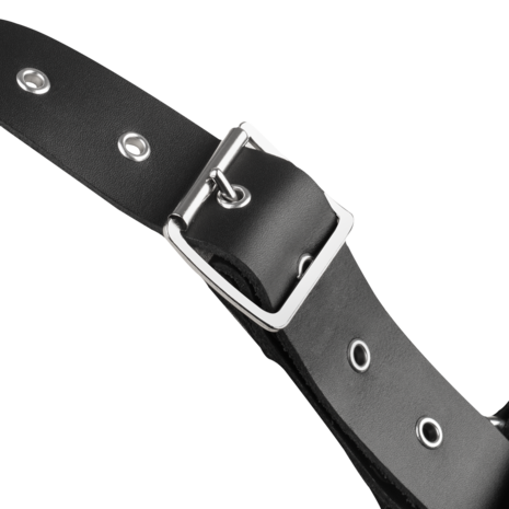 Rimba - Lederen Borstharnas met Kettingen - Zwart/Zilver