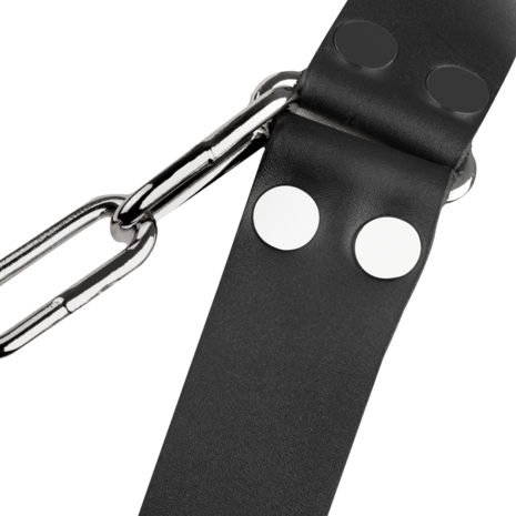 Rimba - Lederen Borstharnas met Kettingen - Zwart/Zilver