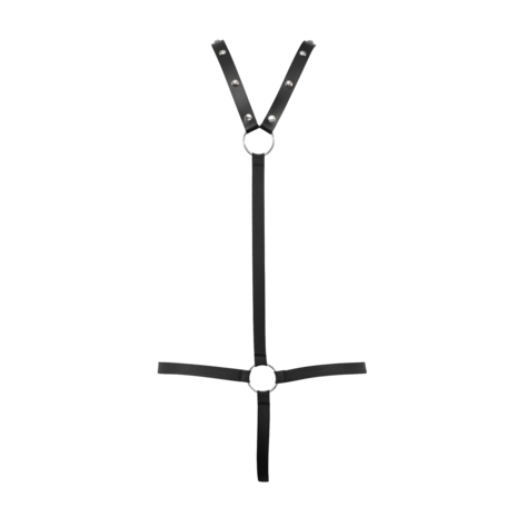 Rimba - Lederen Bodyharnas met Slip - Zwart