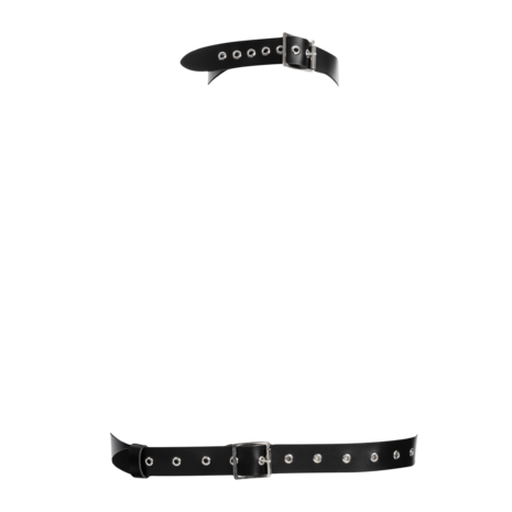 Rimba - Lederen Borstharnas met Halsband - Zwart