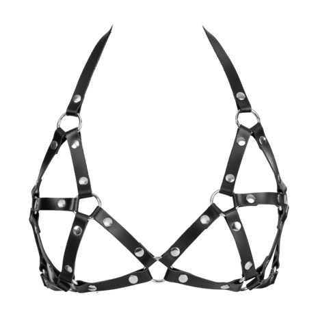 Rimba - Lederen Riemen-BH - Fetish Tuigje - Zwart