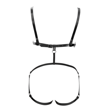 Rimba Bondage Play - Lederen Body Harnas - Zwart